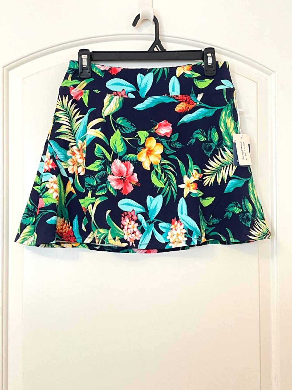 New Tommy Bahama Skort Racquet Paddle Shorts Skirt Floral Navy Blue Multi Small